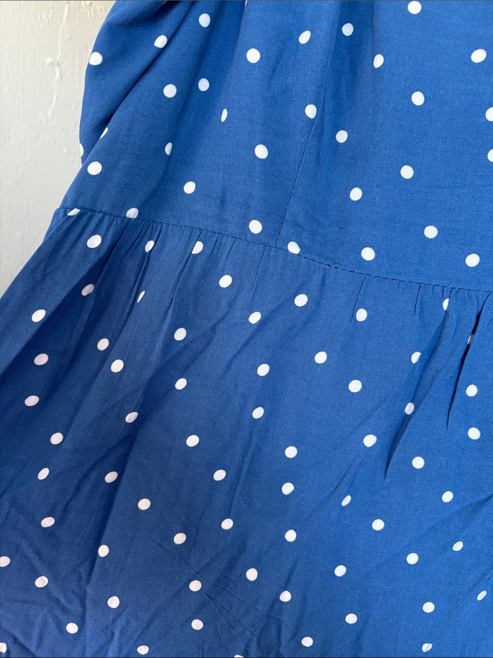 Old Blue with White Polka Dot Midi Dress - Picture 6 of 6